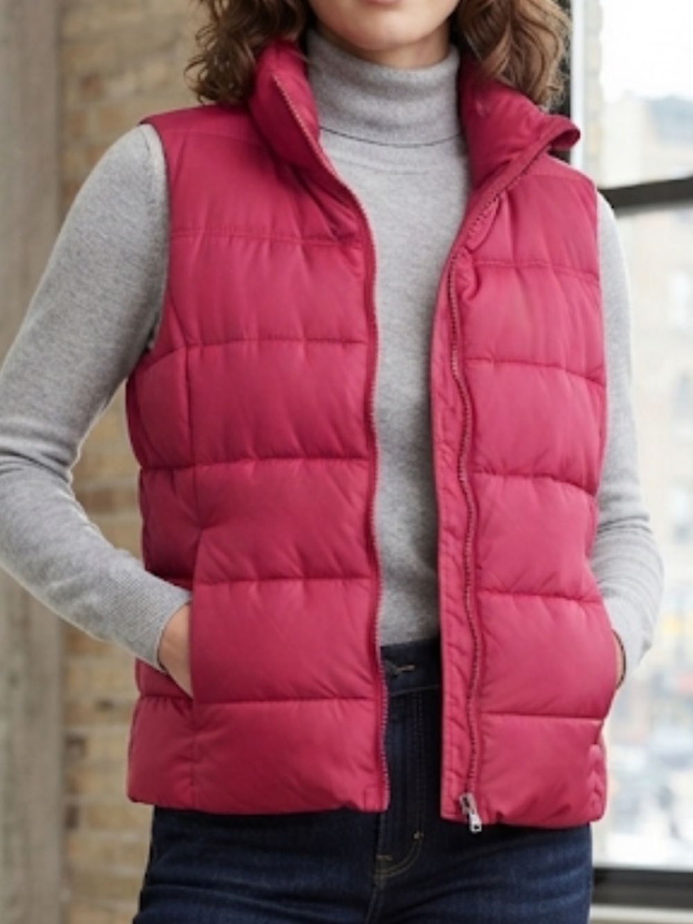 GAP Puffer Vest Fuscia Streetwear XL